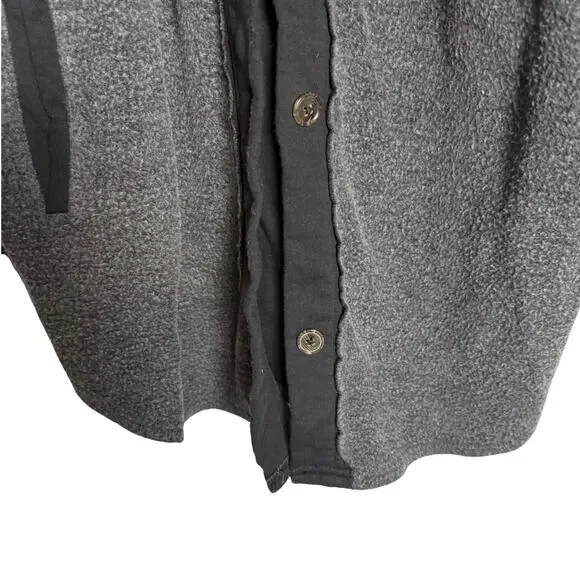 Free People Ruby Button Up Oversized Shirt Jacket Shacket Charcoal Gray Black XL - Picture 6 of 14